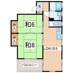 郡山駅 徒歩32分 3-3階の物件間取画像